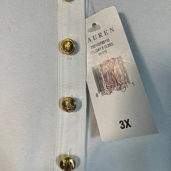 LRL (LAUREN RALPH LAUREN) Black Label White logo button Henley Tee. NWT. Size 3X - Picture 4 of 6